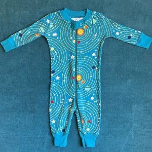 Hanna Andersson Zip Sleeper, Teal Space, 3-6 Months
